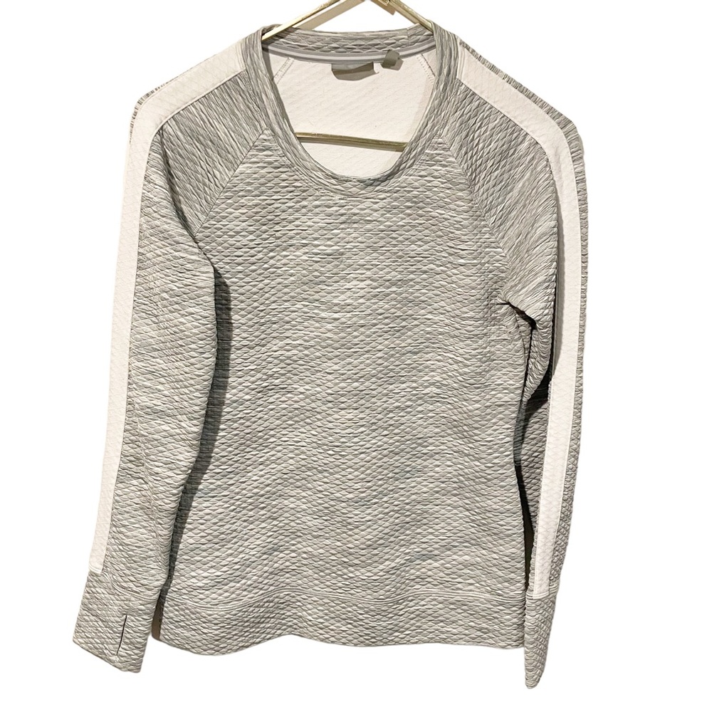 Athleta‎ Size Small Snowscape Gray White Womens Pullover Quilted Long Sleeve